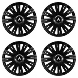 Puklice pre Mitsubishi (strieborné) 15 ACTIVE RC BLACK