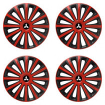 Puklice pre Mitsubishi (strieborné) 16 TREND red and black