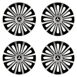 Puklice pre Mitsubishi (strieborné) 16 TREND silver and black