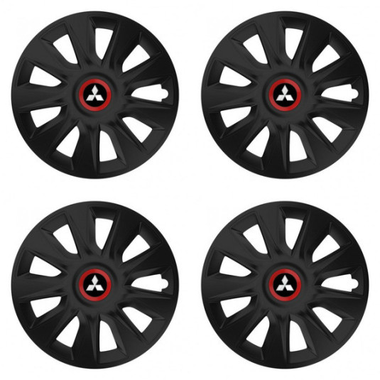 Puklice pre Mitsubishi (strieborné) 17 STRATOS RR black