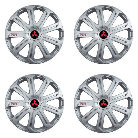 Puklice pre Mitsubishi (červené) 16 Evo silver
