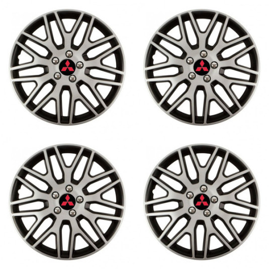 Puklice pre Mitsubishi (červené) 16 Dakar NC silver and black