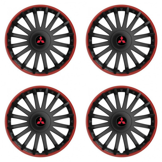 Puklice pre Mitsubishi (červené) 16 CRYSTAL RO black