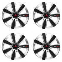 Puklice pre Mitsubishi (červené) 16 GTX CARBON silver/black