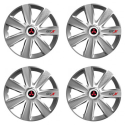 Puklice pre Mitsubishi (červené) 16 GTX CARBON silver