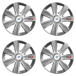 Puklice pre Volvo (biele) 14 GTX CARBON silver
