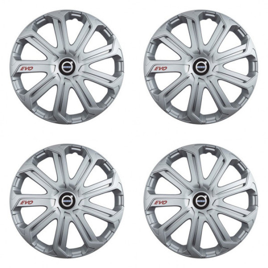 Puklice pre Volvo (čierne) 14 Evo silver