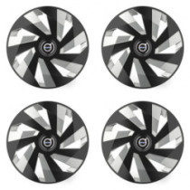 Puklice pre Volvo (čierne) 15 Vector RC black and silver