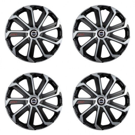 Puklice pre Volvo (čierne) 16 Evo black&silver