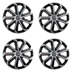 Puklice pre Volvo (čierne) 16 Evo black&silver