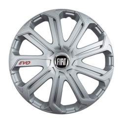 Puklice pre Fiat (čierny) 14 Evo silver