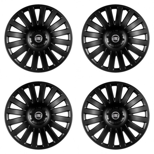 Puklice pre Fiat (čierny) 15 Smart black