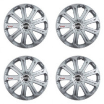 Puklice pre Fiat (čierny) 15 Evo silver