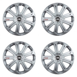 Puklice pre Fiat (čierny) 16 Evo silver