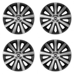 Puklice pre Fiat (čierny) 16 Aviator carbon silver&black