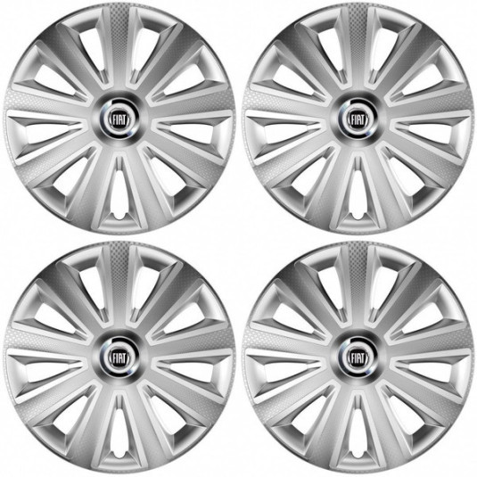 Puklice pre Fiat (čierny) 16 Aviator carbon RC 16 silver