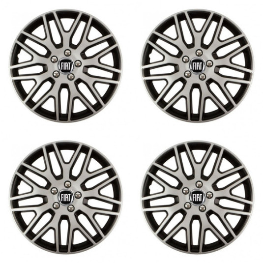 Puklice pre Fiat (čierny) 16 Dakar NC silver and black