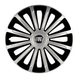 Puklice pre Fiat (čierny) 16 TREND silver and black