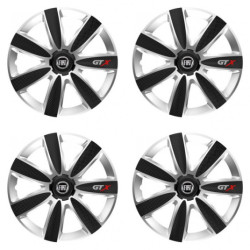 Puklice pre Fiat (čierny) 16 GTX CARBON silver/black