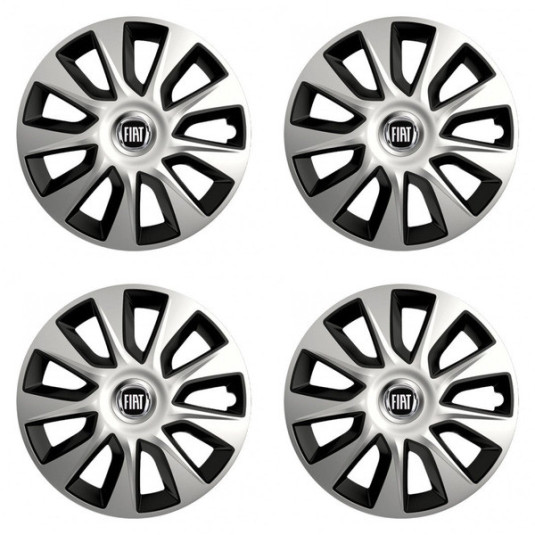 Puklice pre Fiat (čierny) 16 STRATOS double colour