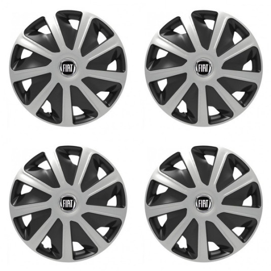Puklice pre Fiat (čierny) pre dodávky 16 Craft silver and black