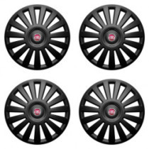 Puklice pre Fiat (červené) 14 Luxury black