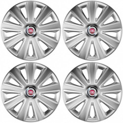 Puklice pre Fiat (červené) 14 Aviator carbon RC silver