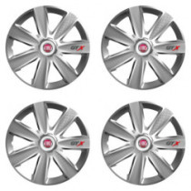 Puklice pre Fiat (červené) 14 GTX CARBON silver