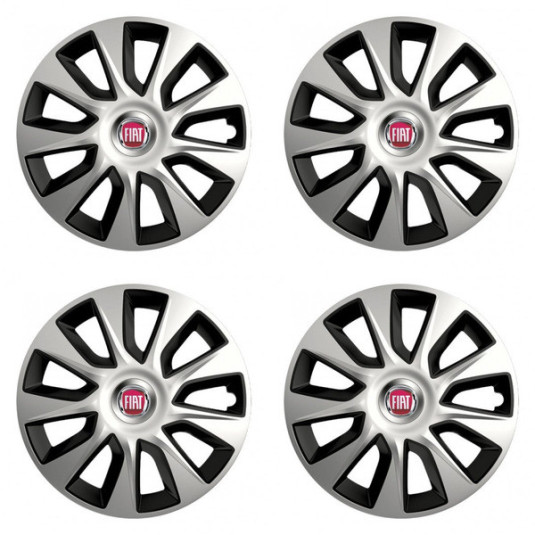 Puklice pre Fiat (červené) 14 STRATOS double colour