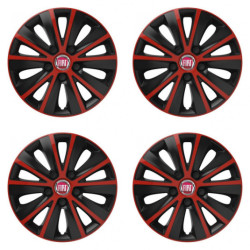 Puklice pre Fiat (červené) 14 RAPIDE red and black