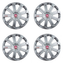 Puklice pre Fiat (červené) 15 Evo silver