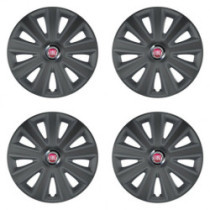 Puklice pre Fiat (červené) 15 Aviator carbon grafite