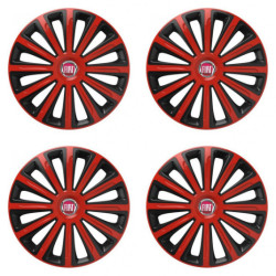 Puklice pre Fiat (červené) 15 TREND red and black