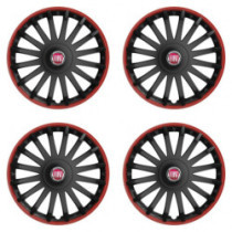 Puklice pre Fiat (červené) 15 CRYSTAL RO black