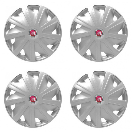 Puklice pre Fiat (červené) pre dodávky 15 Craft silver