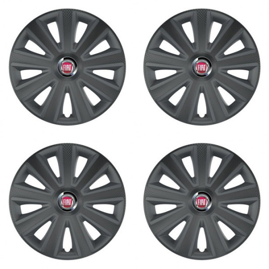 Puklice pre Fiat (červené) 16 Aviator carbon RC16 grafite