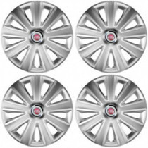 Puklice pre Fiat (červené) 16 Aviator carbon RC 16 silver