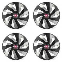 Puklice pre Fiat (červené) 16 Vector RC black and silver