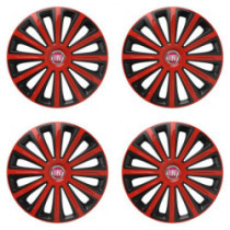 Puklice pre Fiat (červené) 16 TREND red and black