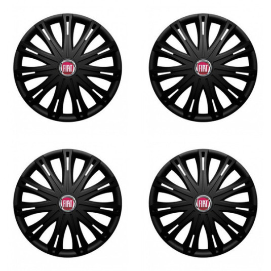 Puklice pre Fiat (červené) 17 SPARK BLACK