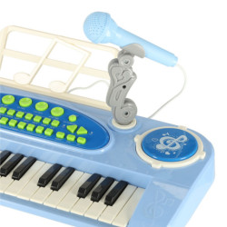 Klávesnica pre deti interaktívny klavír organ 37 klávesov stojan na mikrofón modrá