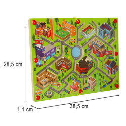 Magnetická drevená dosková hra s bludiskom na cestovanie veľké mesto 2 hráči