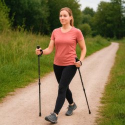 Nordic walking palice skladacie- 2 kusy čierne