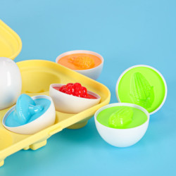 vzdelávacie puzzle triedič zápas tvary vajcia montessori ovocie zelenina 6ks