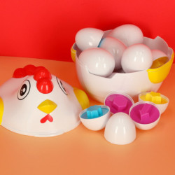 Vzdelávacie puzzle triedič zápas tvary vajcia 10 ks sliepka