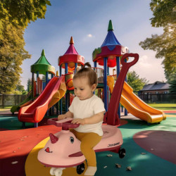 LED Swing FIX S1 Odrážadlo s rukoväťou ružová max. 65 kg