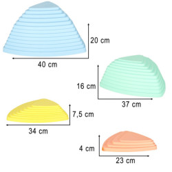 Senzorická dráha pre tréning rovnováhy 11 prvkov,  pastelová
