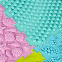 Senzorická podložka montessori na masáž chodidiel 8 kusov pastelových