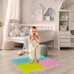 Senzorická podložka montessori na masáž chodidiel 8 kusov pastelových