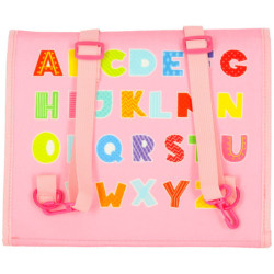 Senzorické zmyslové montessori manipulačné dosky na batoh ružové